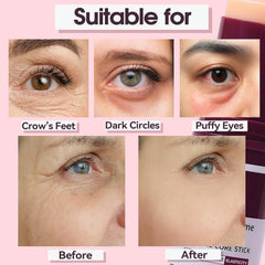 nuckhuce calcium volume multi balm stick eye area application for smoothness.