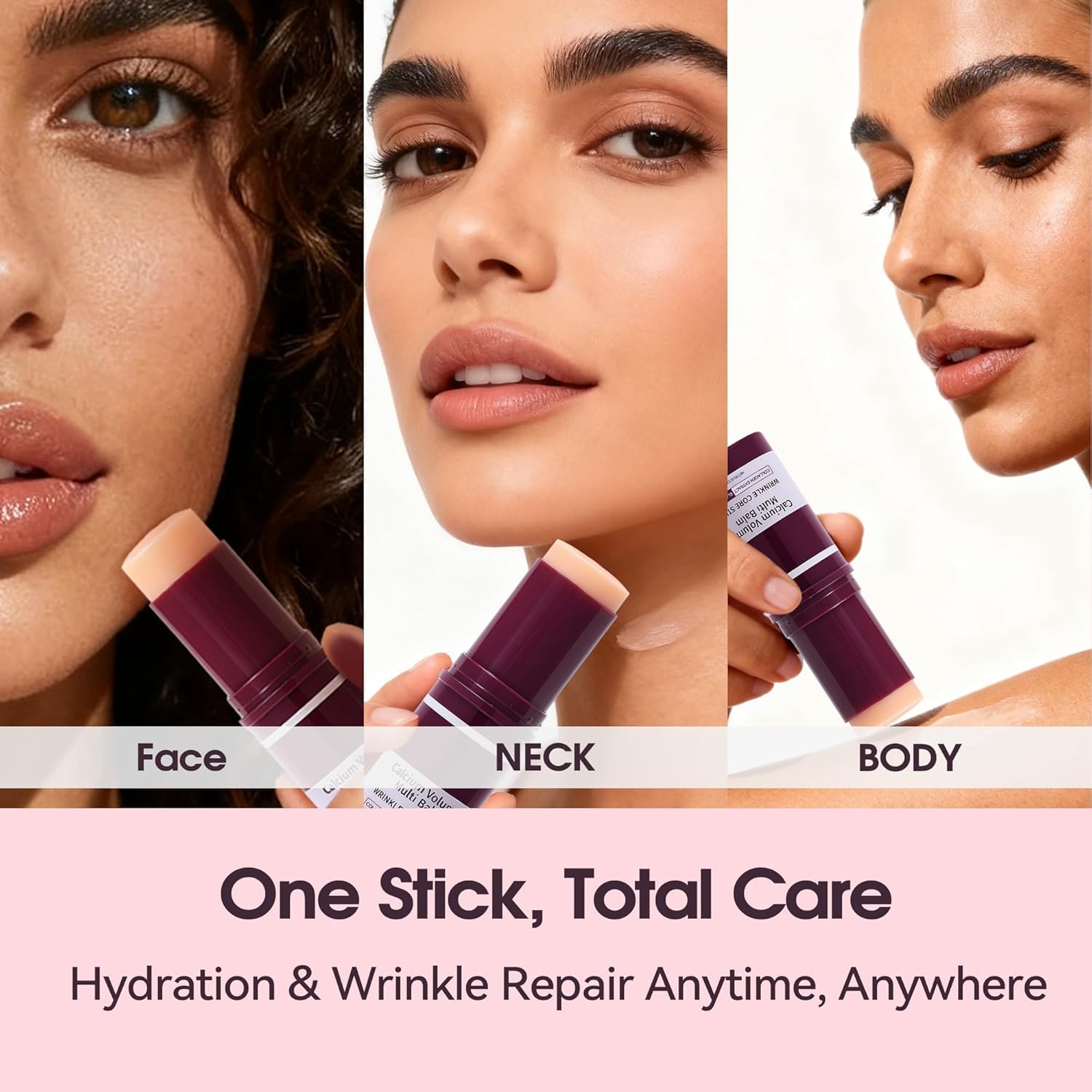 nuckhuce calcium volume multi balm stick lip application for moisture.