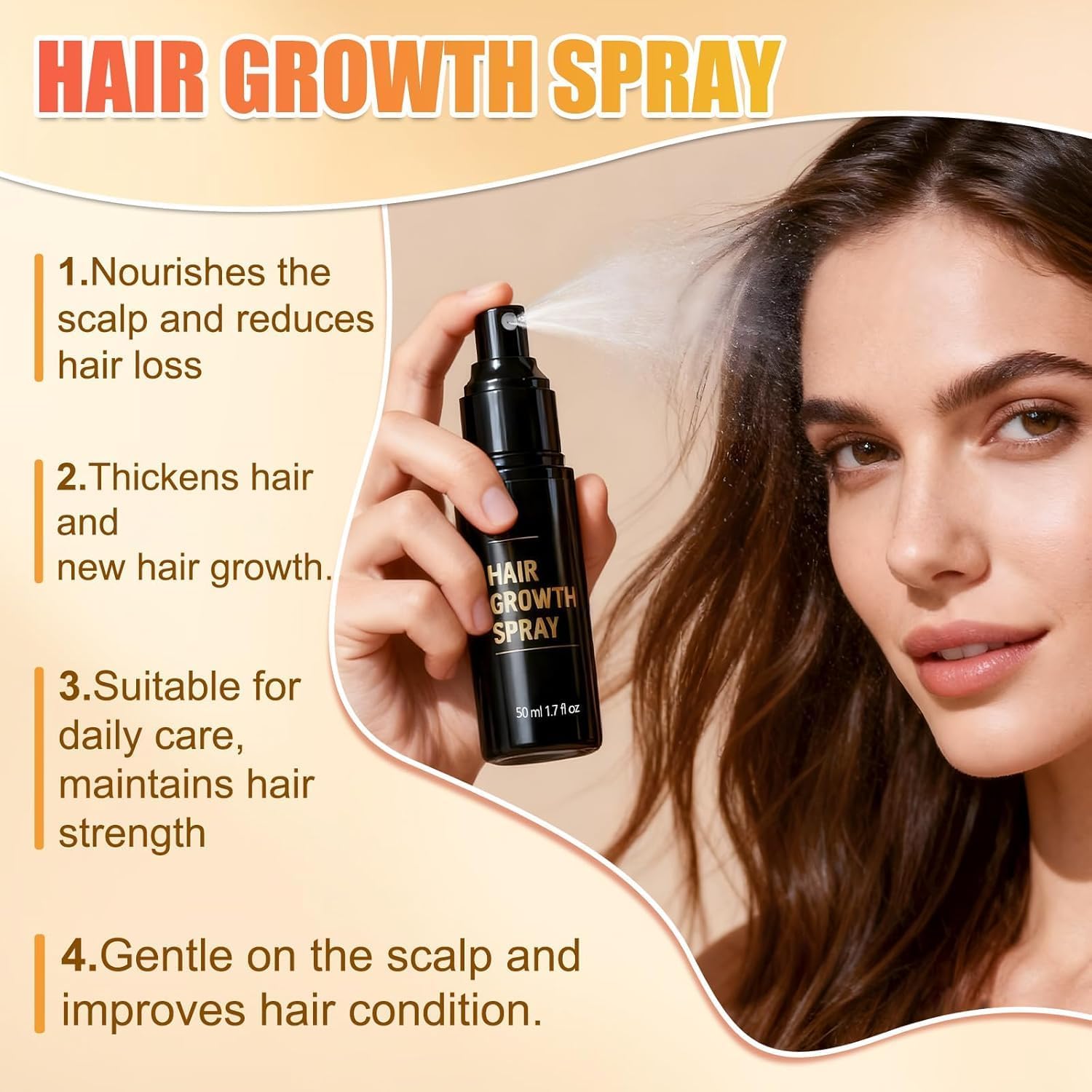 Nuckhuce spray on damp hair demonstrates quick absorption without greasiness.