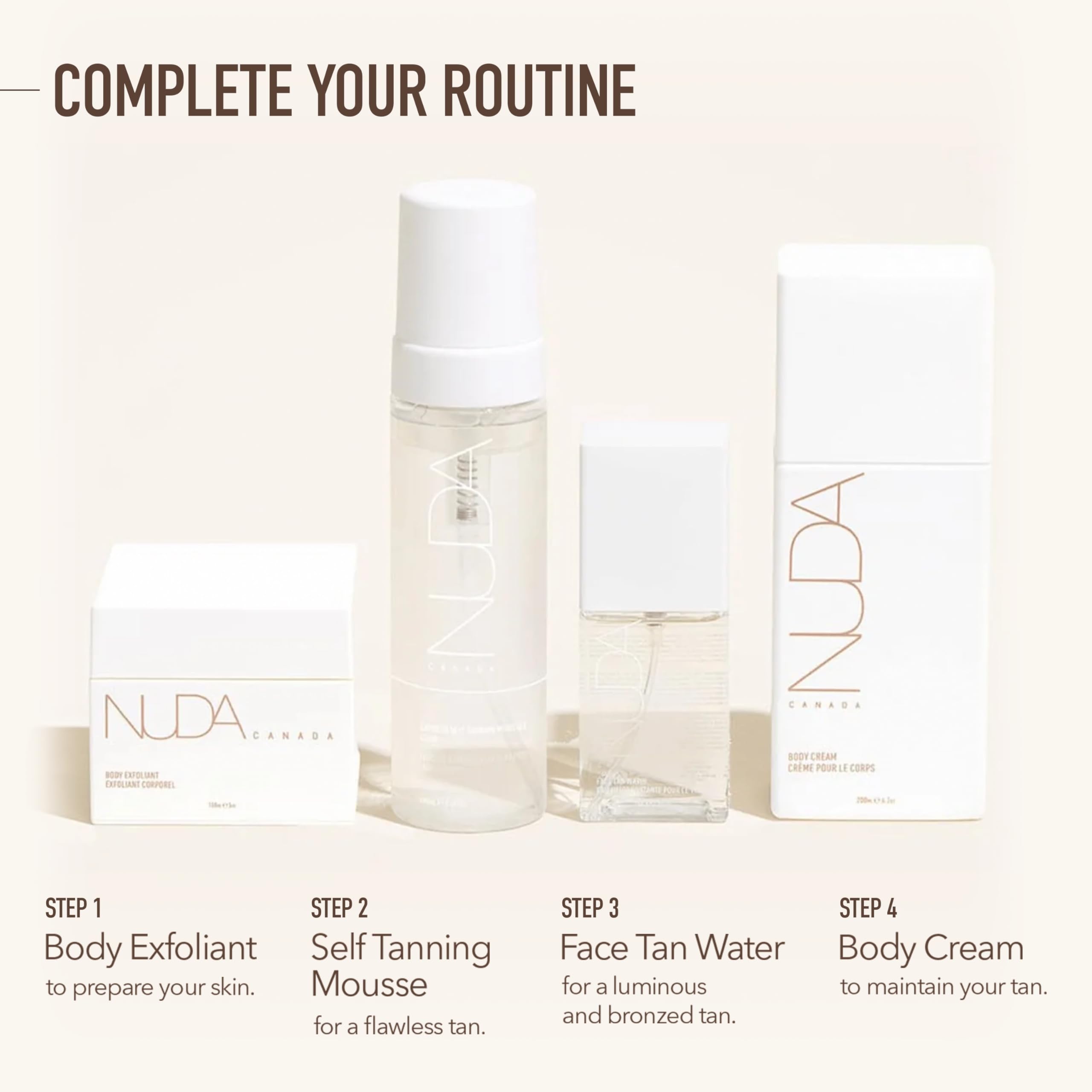 Nuda CloudMist watermelon scent enhances the self-tanning routine.