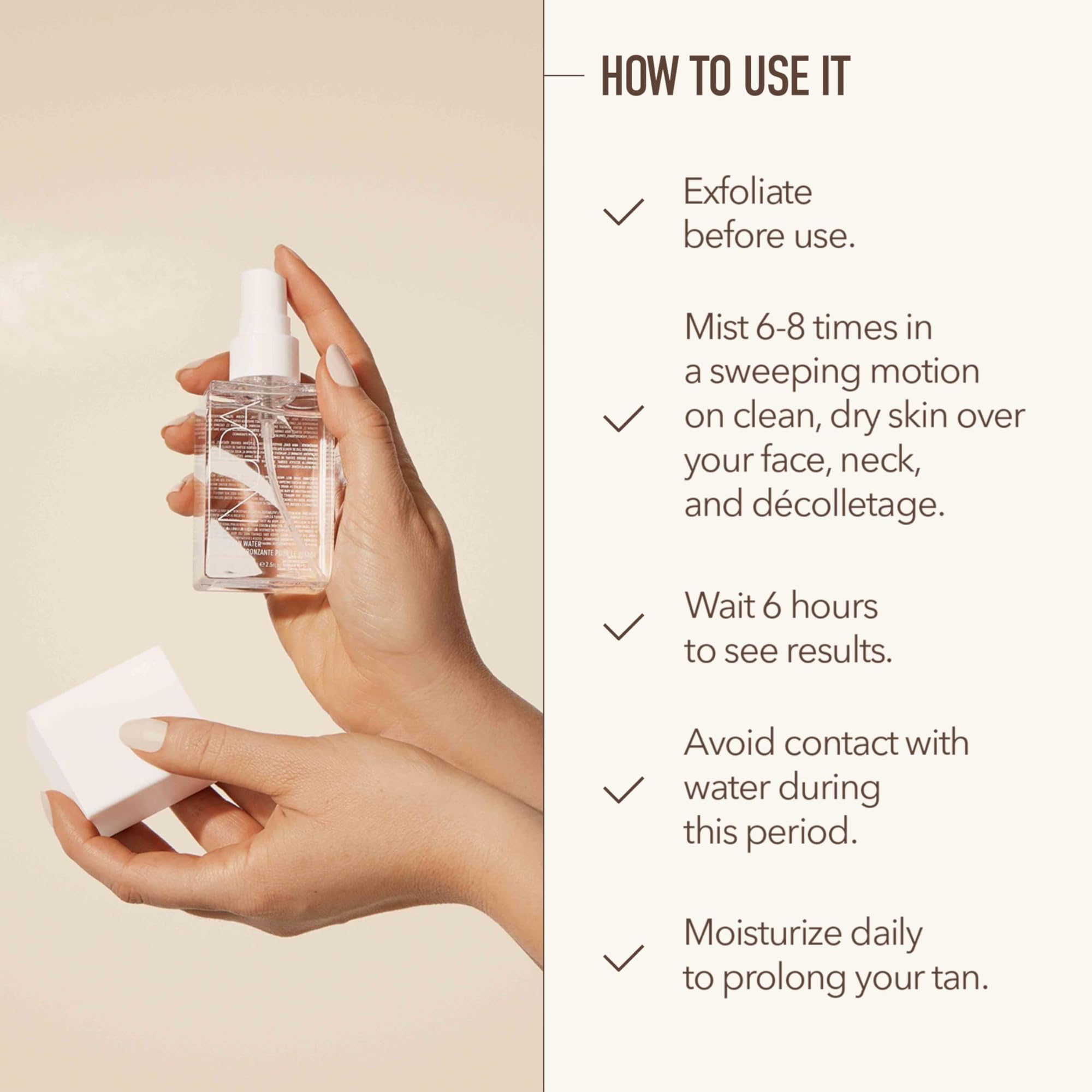 Nuda CloudMist with aloe vera and cucumber for hydration during wear.
