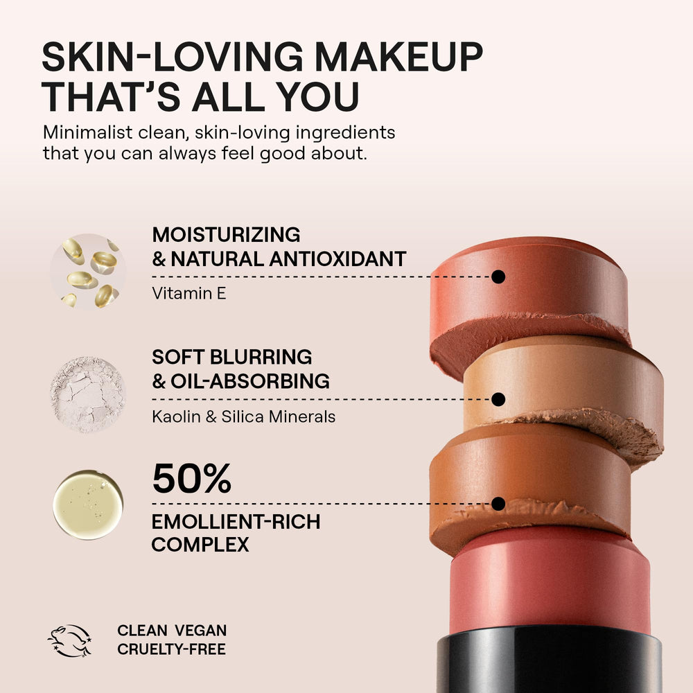 Nudestix Nudies Bronze Bondi Bae on-cheek contour swatch demonstrates sculpted definition.
