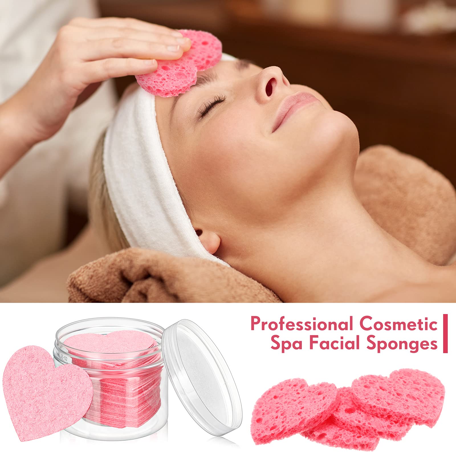 Nuenen esponjas faciales corazón comprimidas para exfoliar suavemente