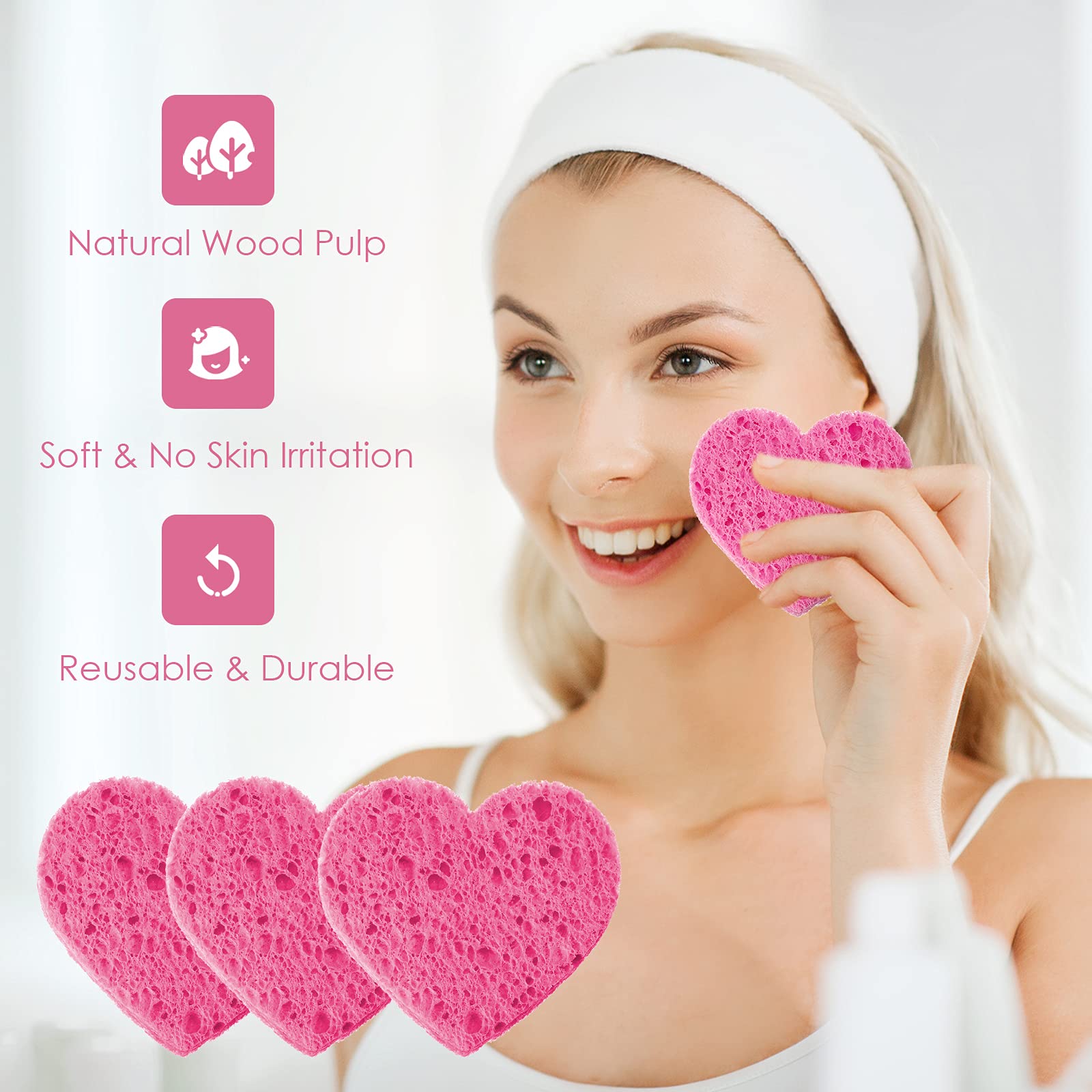 Nuenen esponjas reutilizables para remover maquillaje con cuidado facial