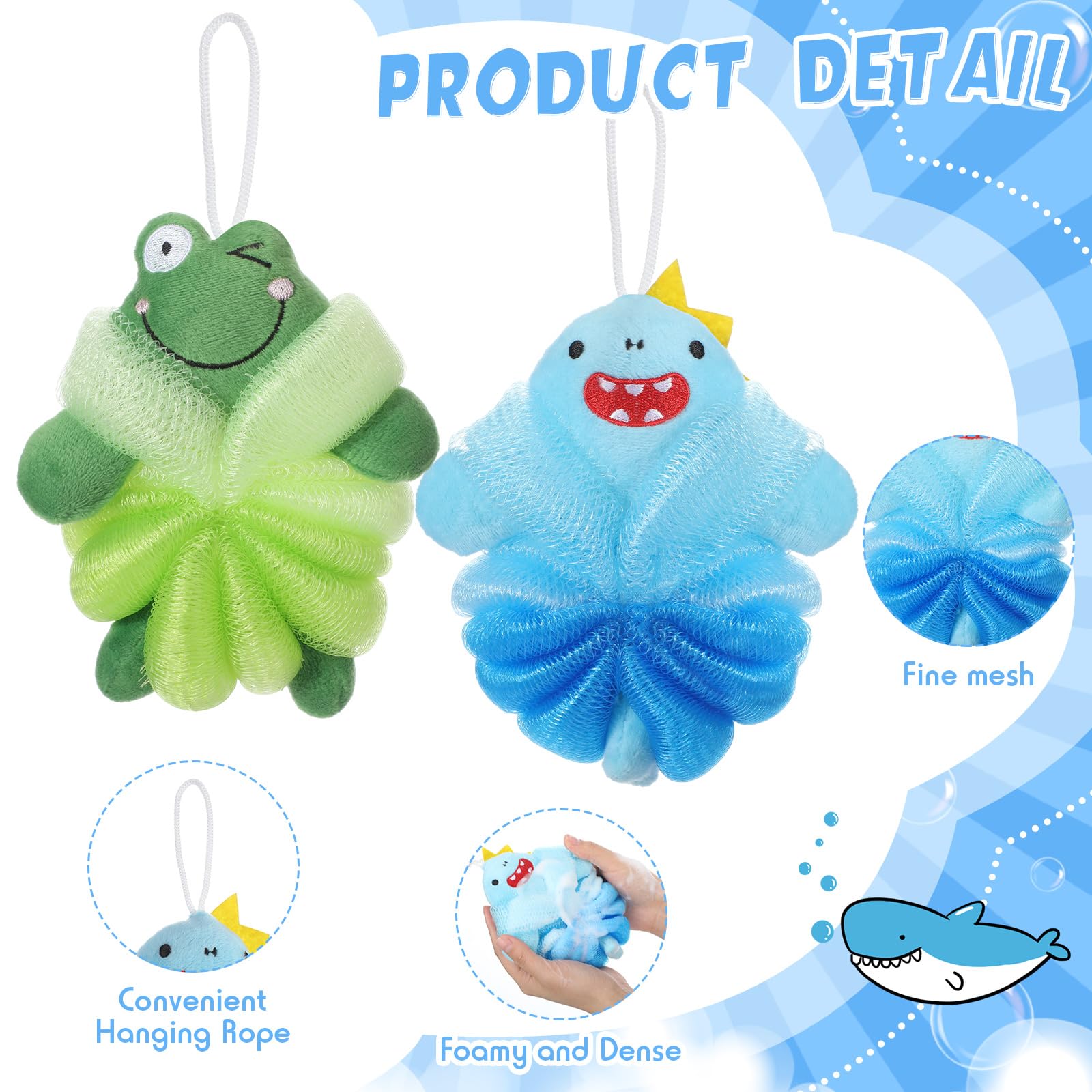Nuenen kids loofahs foam-application showing rich bath foam.