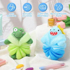 Nuenen loofahs PE material closeup highlighting soft touch.