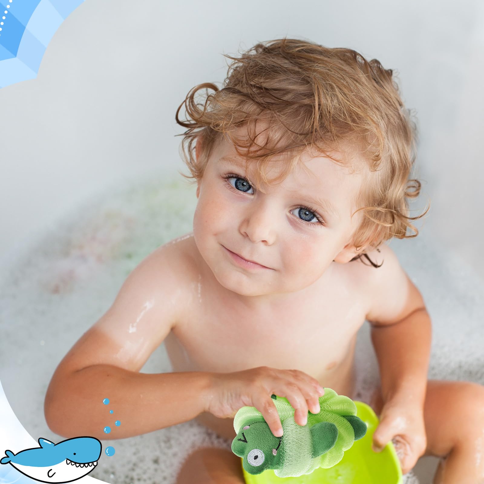 Nuenen two-pack kids loofahs for easy daily replacement.