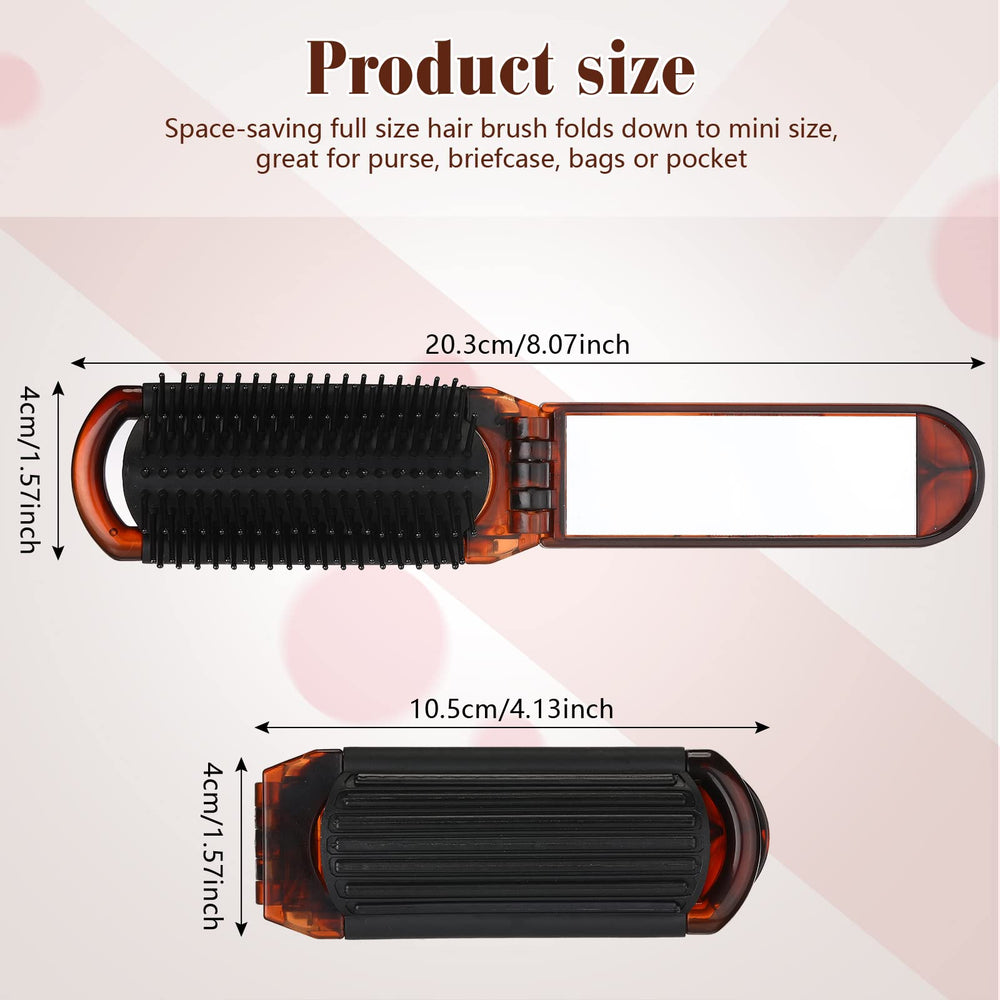 nuenen mirror-equipped brush close-up for on-the-go grooming check