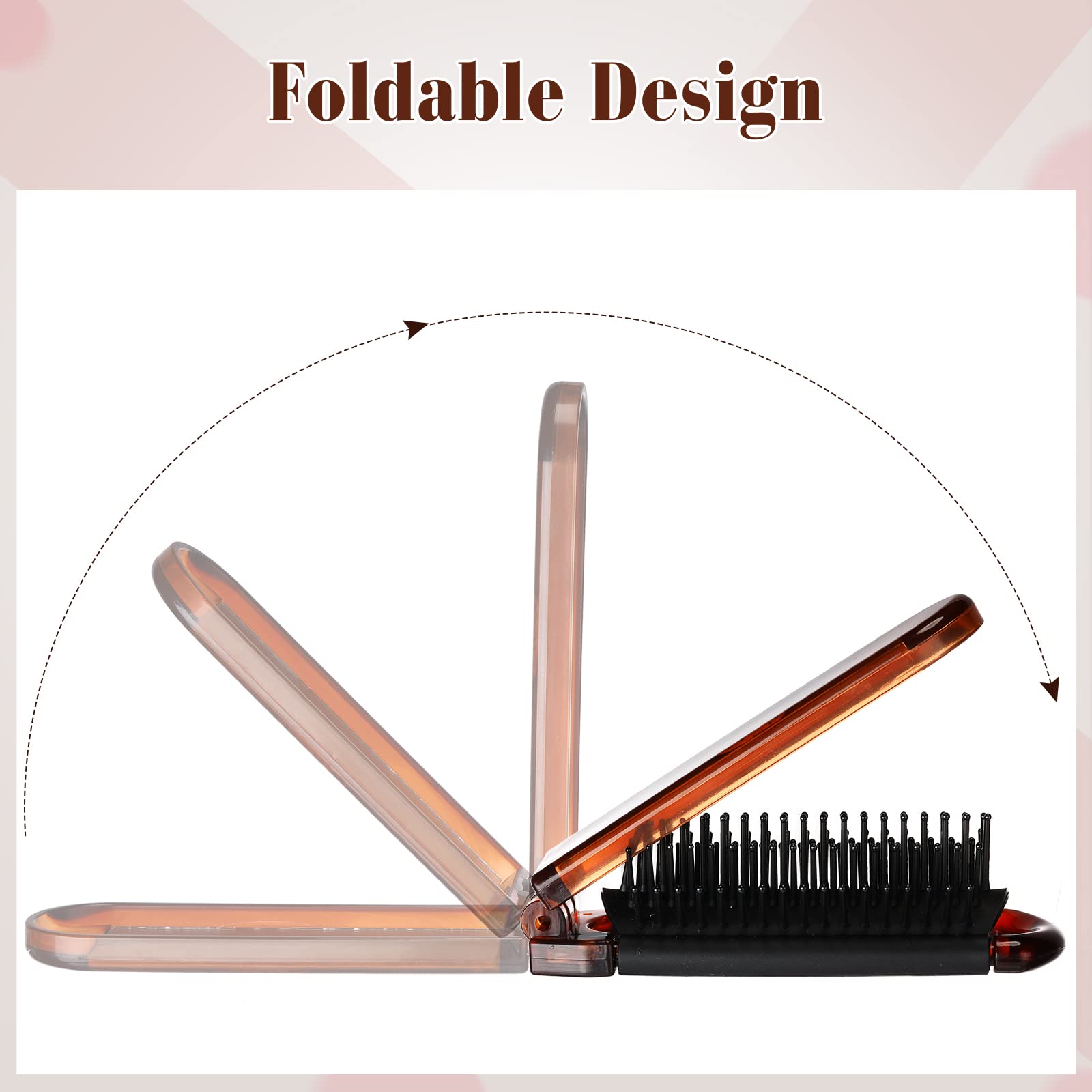 nuenen portable hair brush folded compact fits purse easily