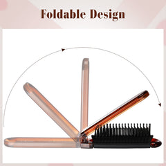 nuenen portable hair brush folded compact fits purse easily