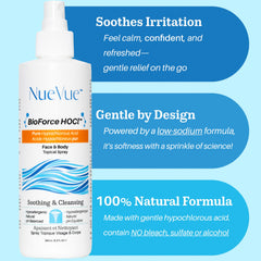 NueVue BioForce HOCl spray body mist provides full coverage with a non-drip formula