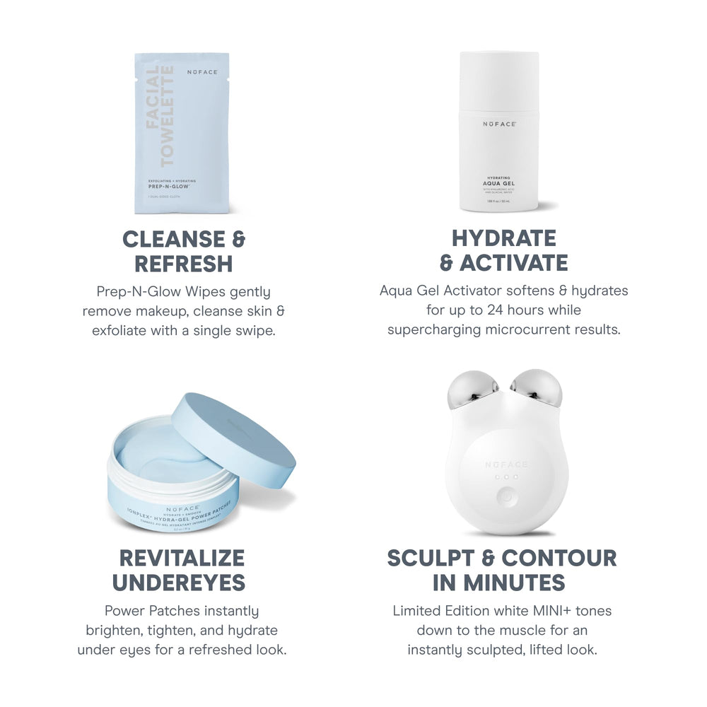 NuFACE MINI+ Power Patches under-eye brighten and tighten for a refreshed look.