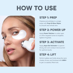NuFACE MINI+ Prep-N-Glow Wipes cleanse and exfoliate for a smooth complexion.