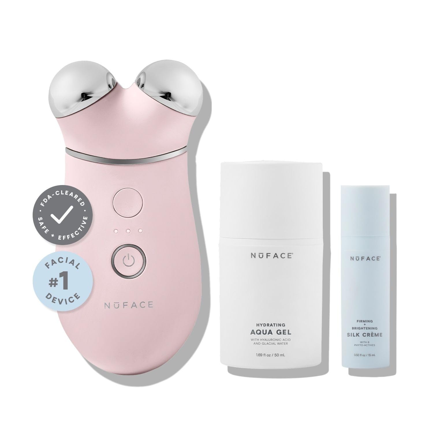 NuFACE Trinity+ device for at-home facial toning and contouring.