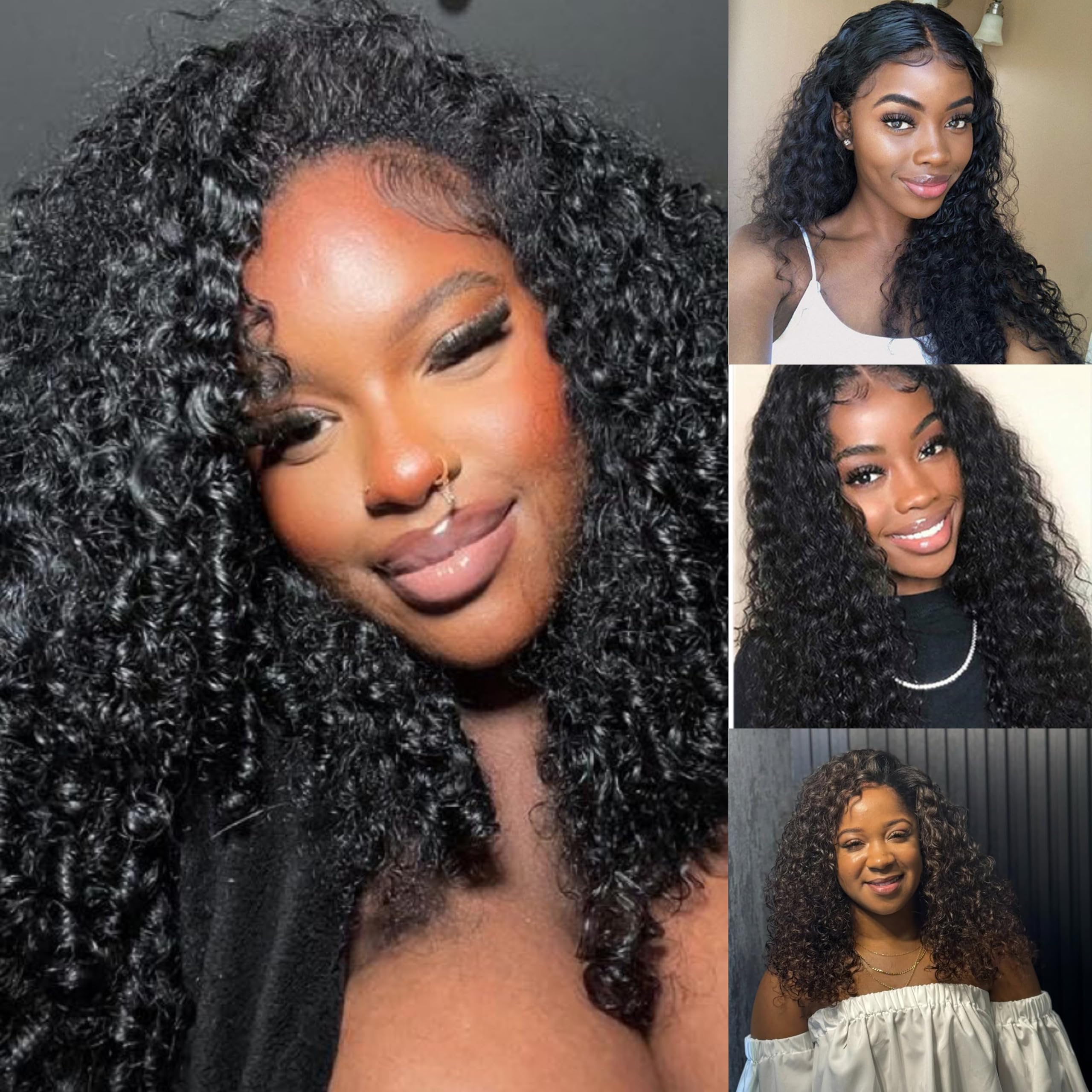 Nufnua Burmese Curly Bundles espiral 20 pulgadas, volumen real