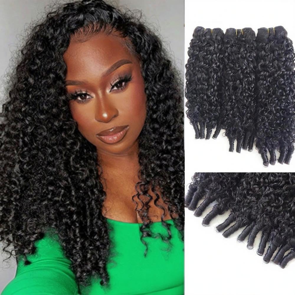Nufnua Burmese curly bundles water wave spiral end 16in for natural fullness and easy styling