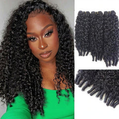 Nufnua Burmese curly bundles water wave spiral end 16in for natural fullness and easy styling