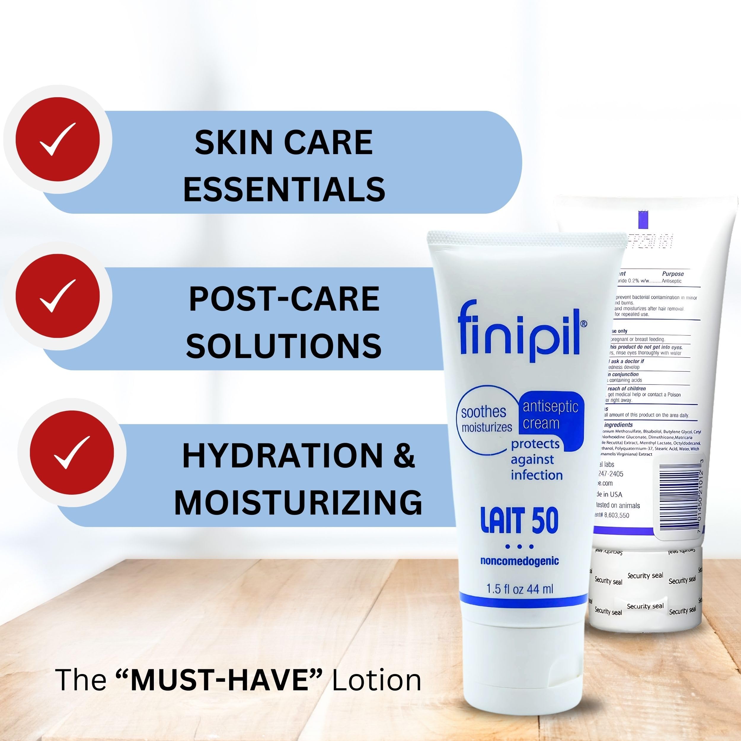 Nufree Finipil Lait 50 creamy-texture comfortable, fast-absorbing post-hair removal care