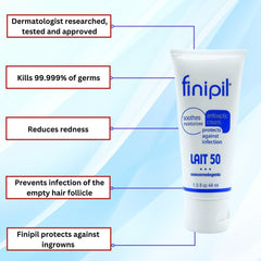 Nufree Finipil Lait 50 tubes apply-on-skin soothing antiseptic protection after waxing