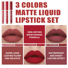 NUIBO lipstick set offering multiple finishes for versatile looks.