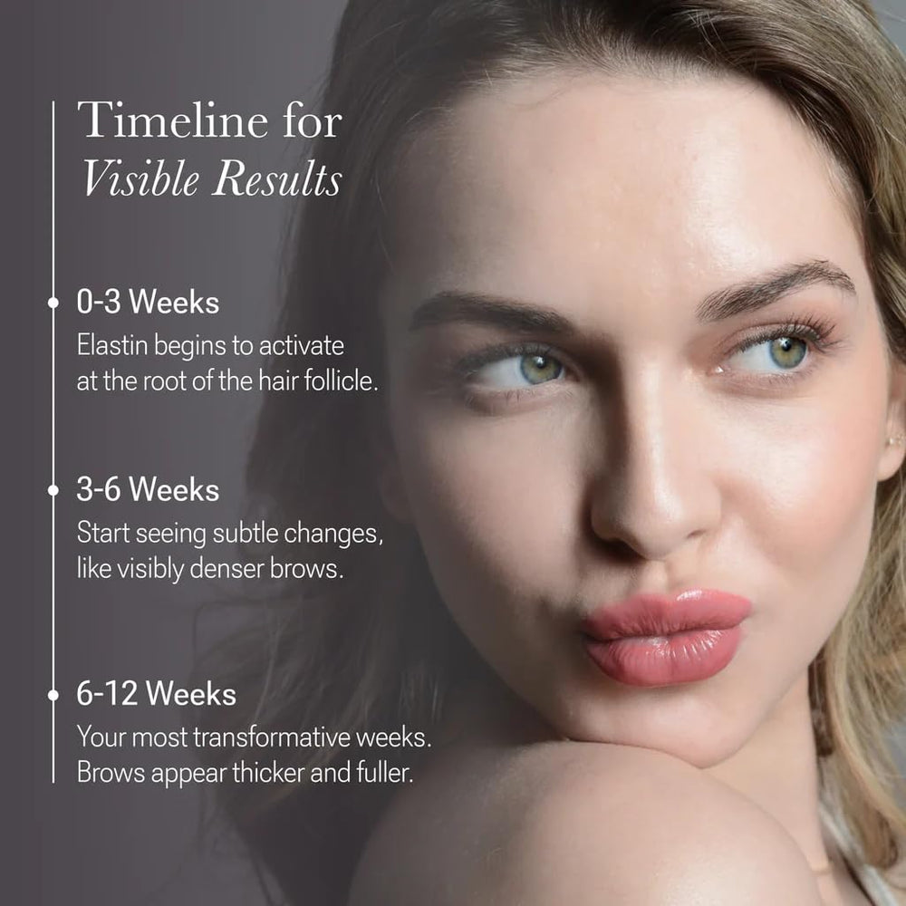 NULASTIN brow serum on brows demonstrates guidance for even coverage.