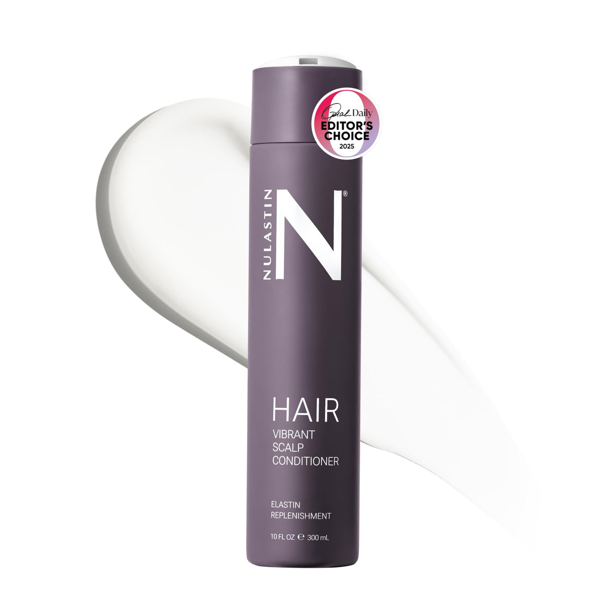 NULASTIN Vibrant Scalp Conditioner bottle highlights color-safe, vegan, silicone-free formula.