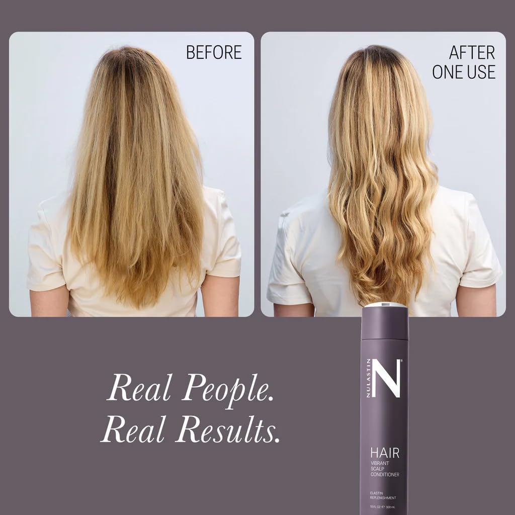 NULASTIN Vibrant Scalp Conditioner in-shower application hints at quick post-wash routine.