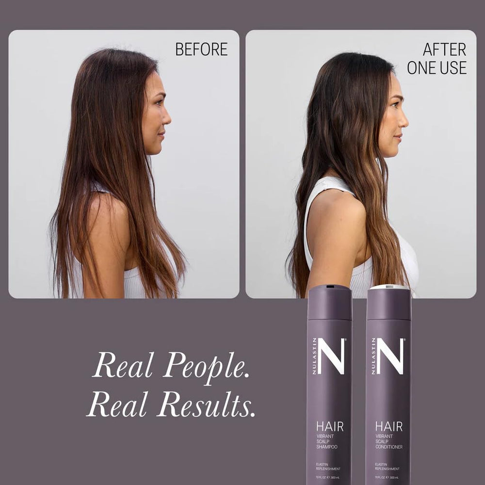 NULASTIN Vibrant Scalp Conditioner ingredient label highlights sulfate-free formula.