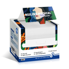 Nuline Medical Ultra-Soft Face Towel boxed packaging showcases eco-friendly biodegradable design