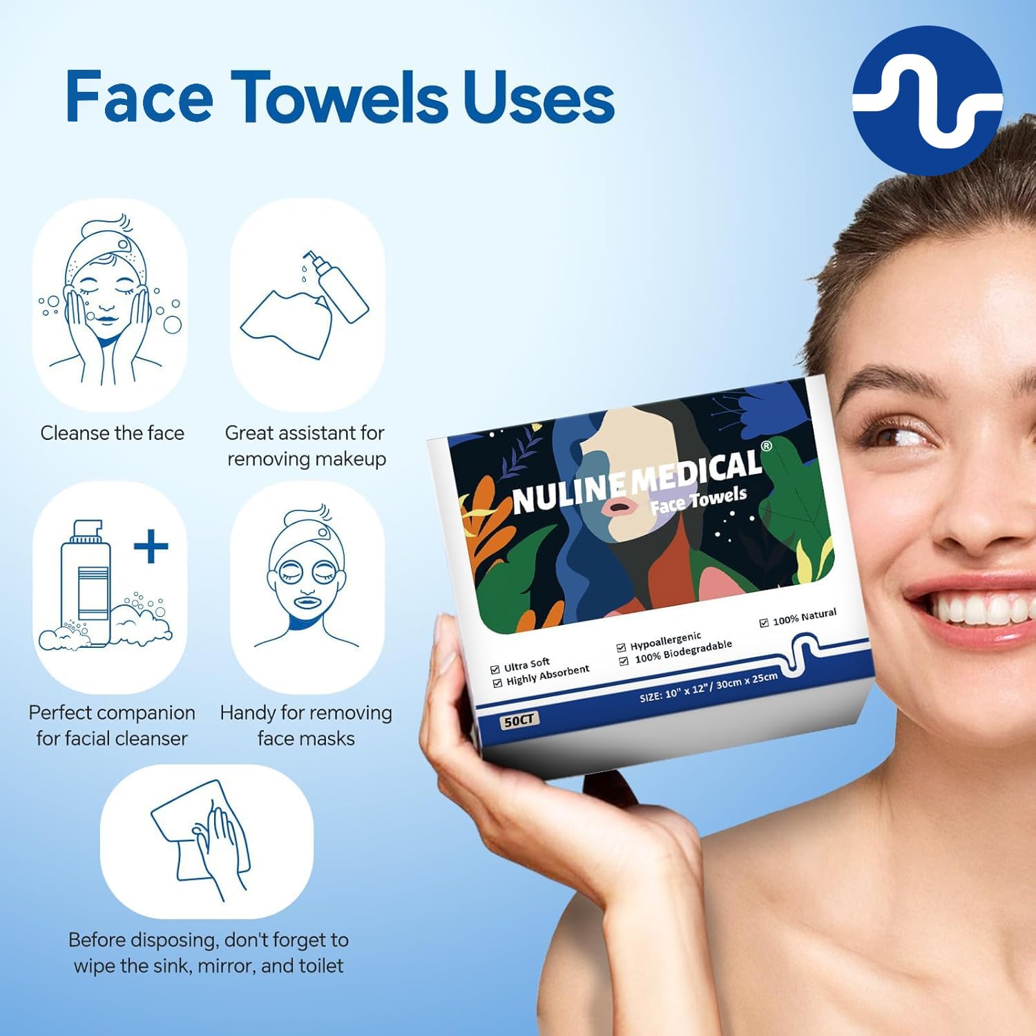 Nuline Medical Ultra-Soft Face Towel versatile, travel-friendly, daily-use option
