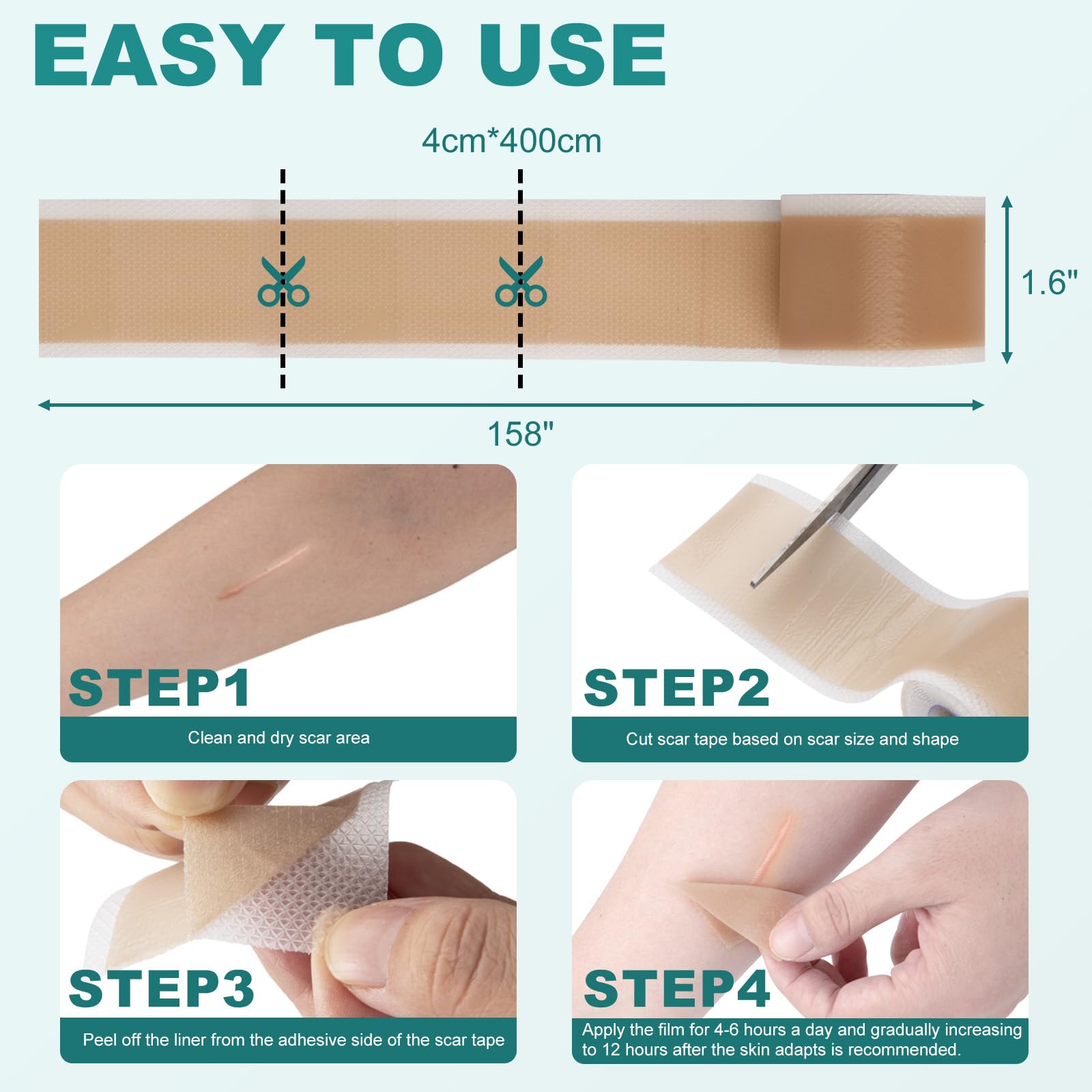 Nullam scar sheets are latex-free and safe for sensitive skin