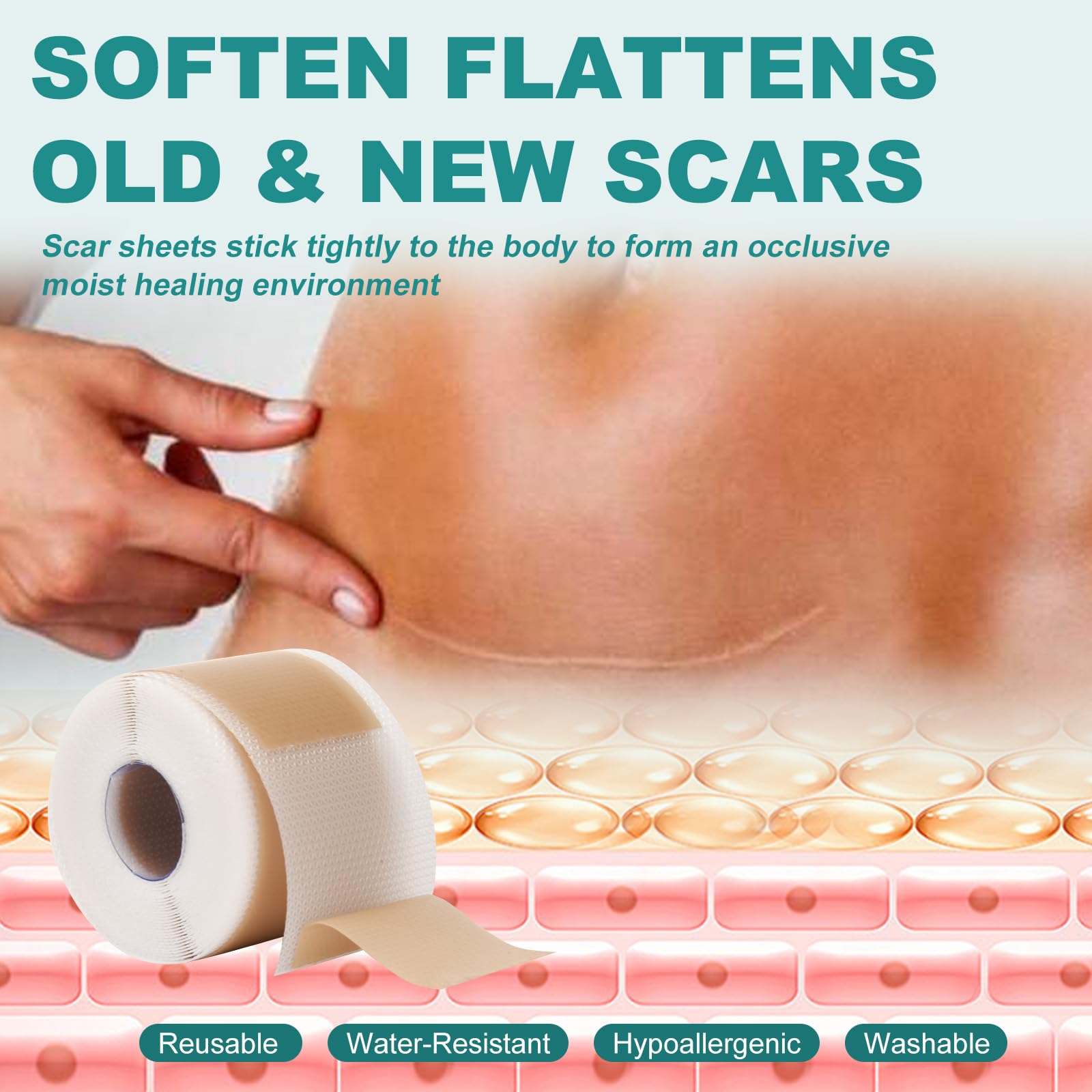 Nullam silicone scar patches are washable and reusable for ongoing use