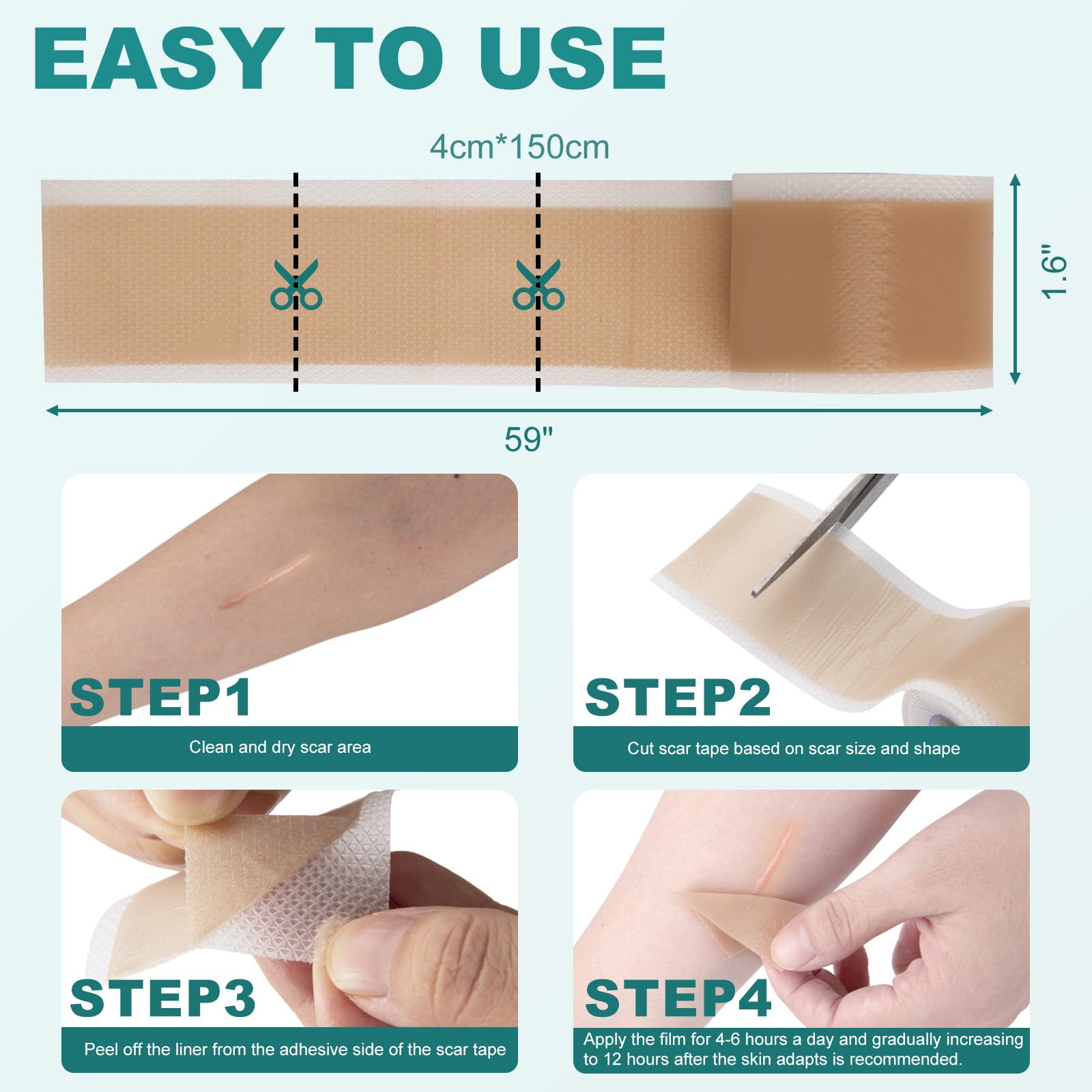 Nullam silicone scar sheets washable and reusable for ongoing scar care