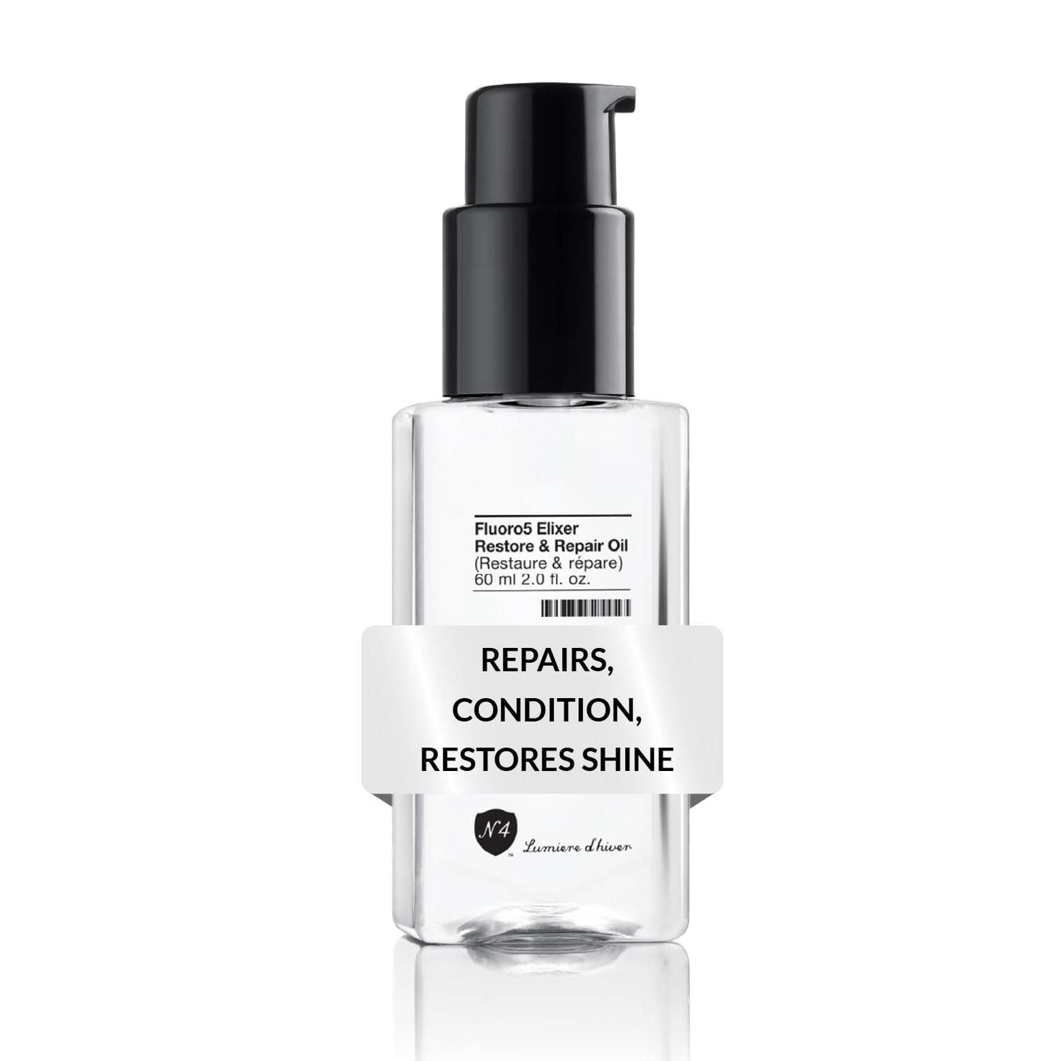 Number 4 Fluoro5 Elixir bottle pour shows even hydration for daily use