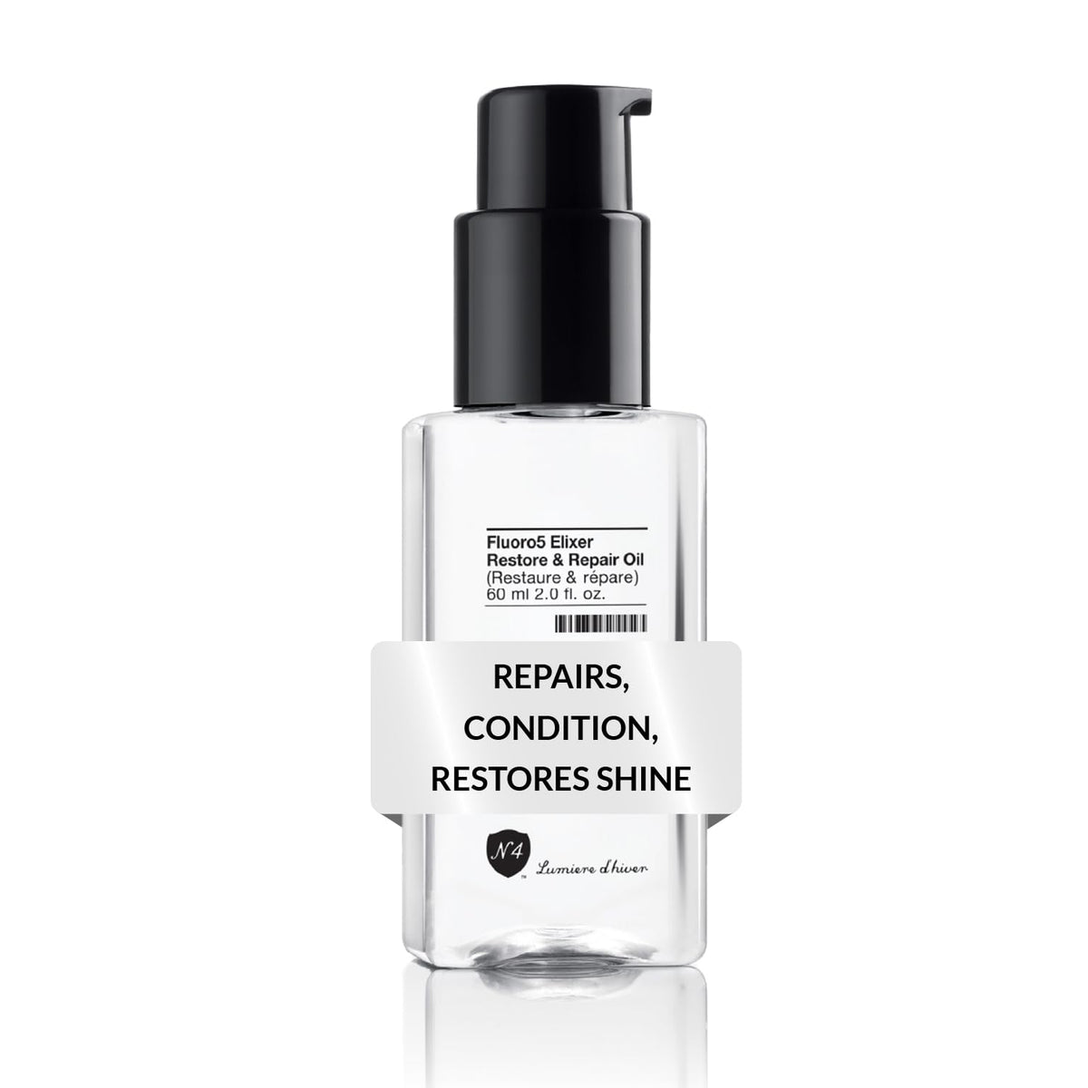 Number 4 Fluoro5 Elixir bottle pour shows even hydration for daily use