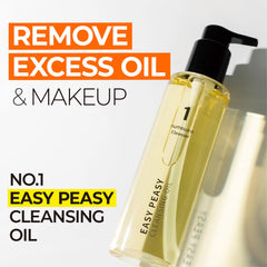 numbuzin No.1 cleansing oil pump action close-up for easy daily dispersion and cleansing.