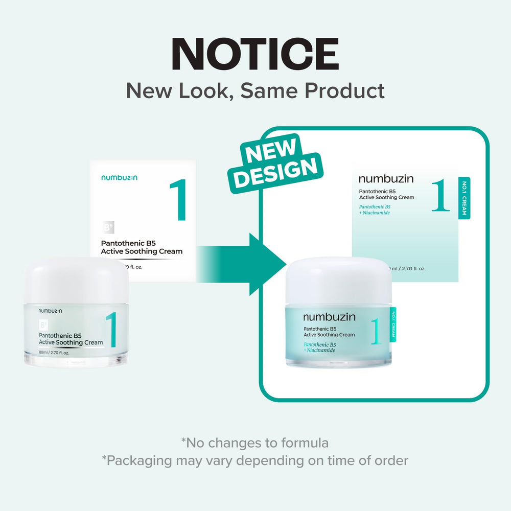 Numbuzin No.1 cream spread on skin showing smooth texture for daily care.