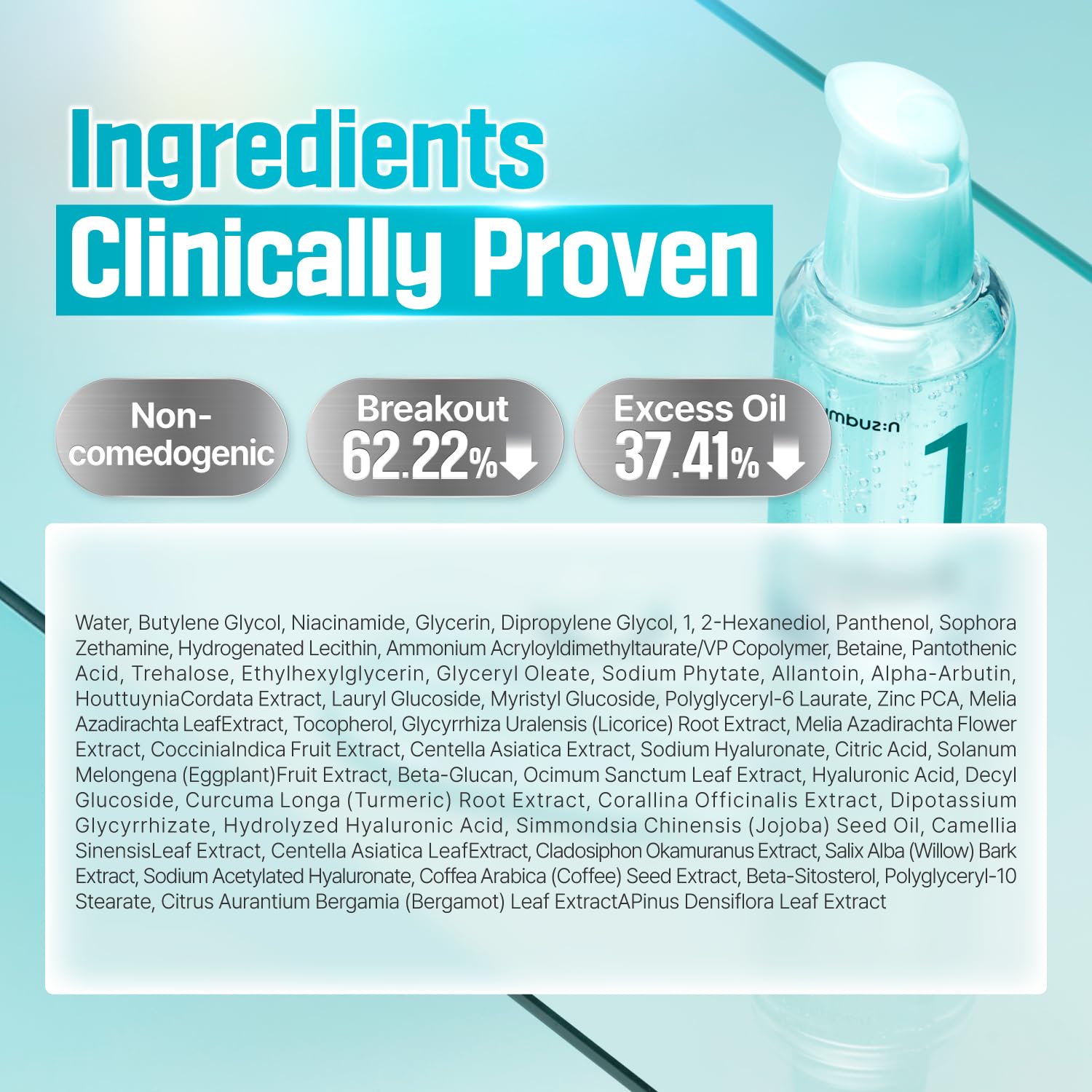 numbuzin No.1 Serum ingredient pantothenic acid supports oil balance and soothing.