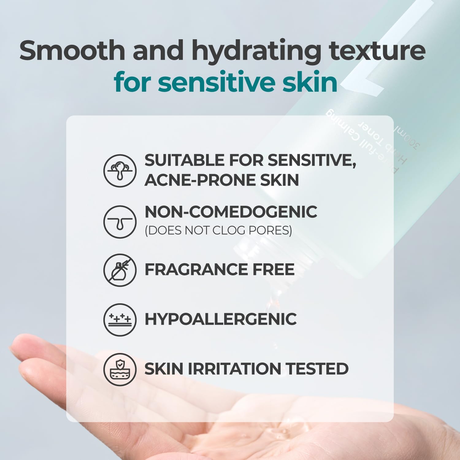 numbuzin No.1 Toner watery-texture closeup ideal for delicate skin