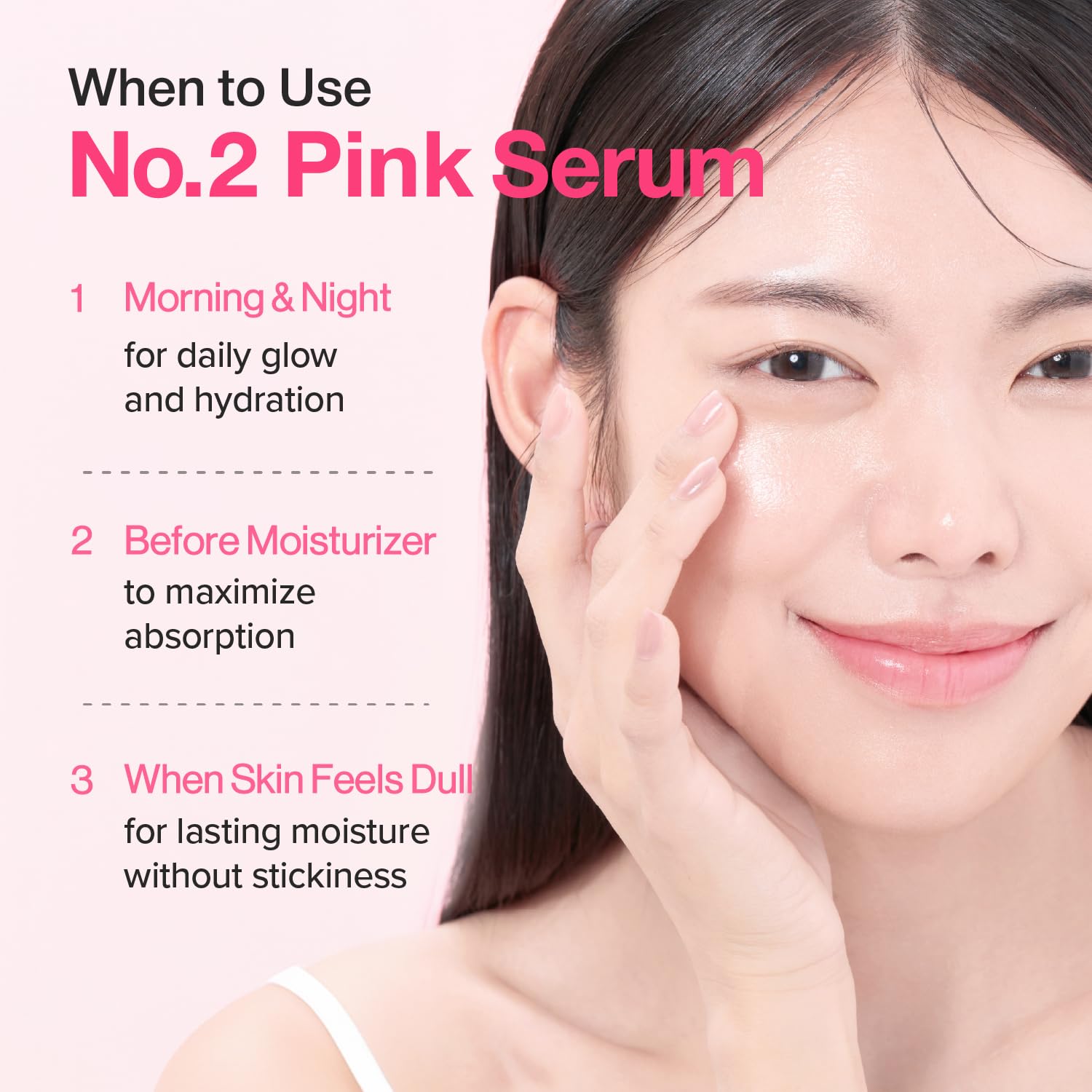 Numbuzin No.2 Serum application-pumps demonstrates easy, even layering for targeted volume.