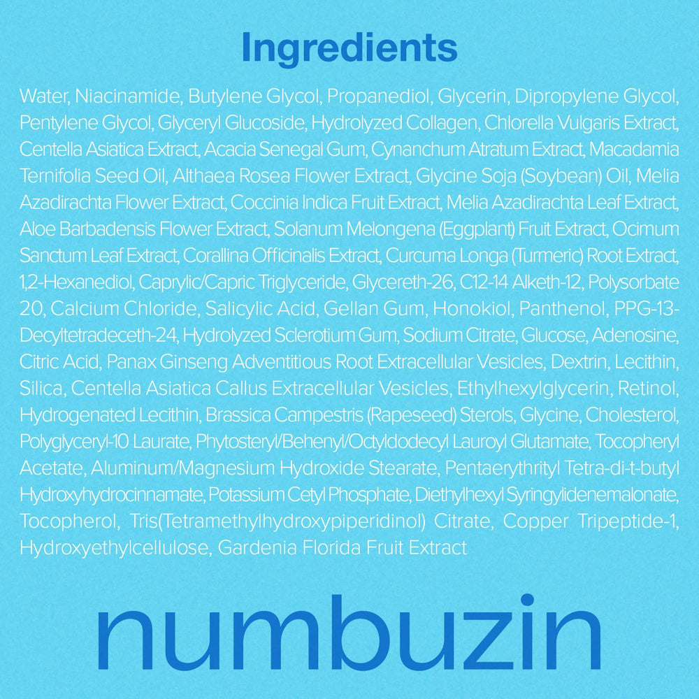 numbuzin No.3 blue formula swatch on skin hints pore refinement potential