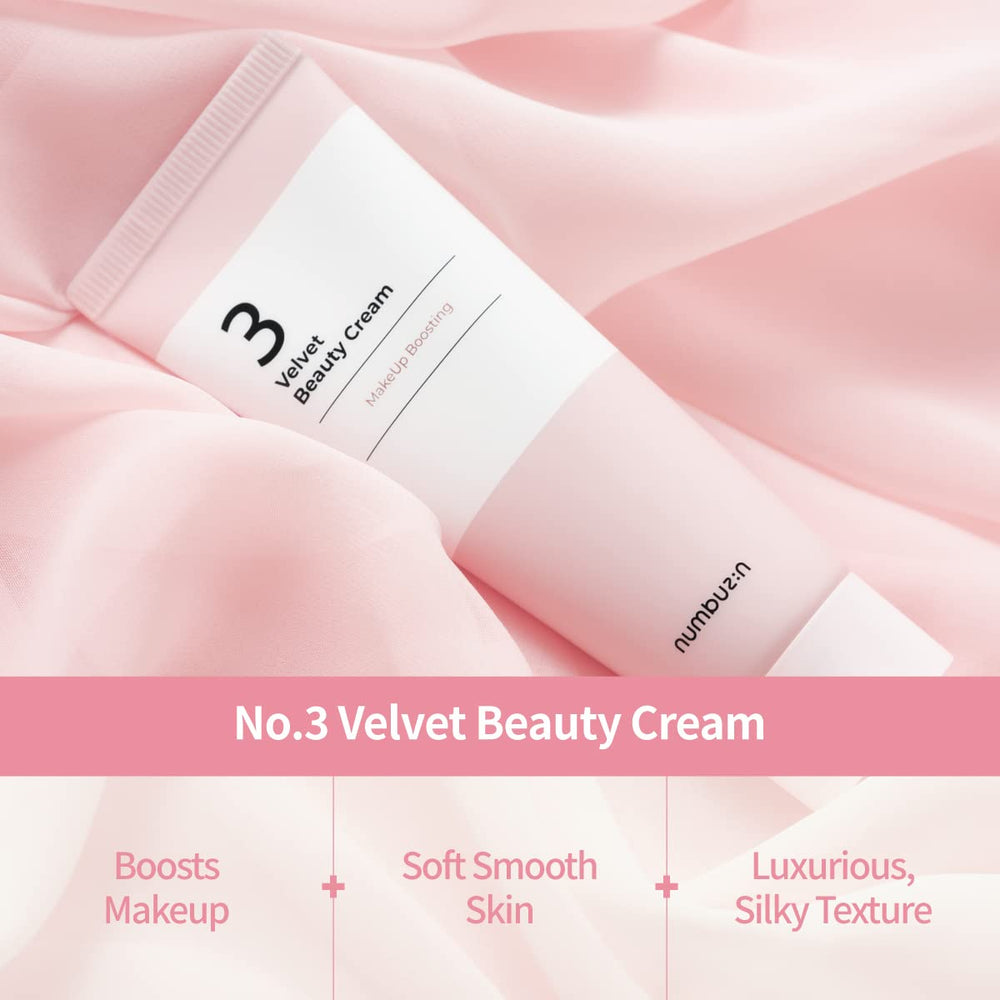 numbuzin No.3 Cream spread-on-skin demonstrates silky absorption for smooth makeup base