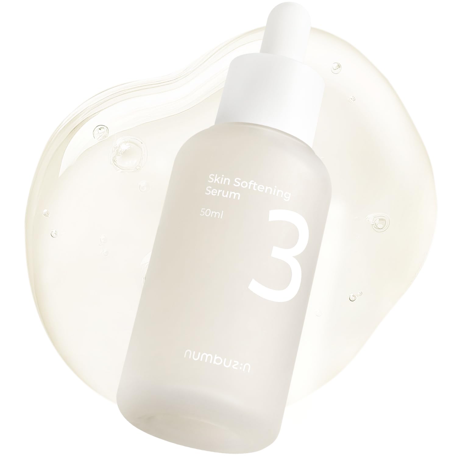 Numbuzin No.3 Serum bottle closeup highlighting packaging and pore-softening potential.