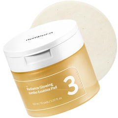numbuzin No.3 Toner Pad closeup shows glass-skin radiance and deep hydration