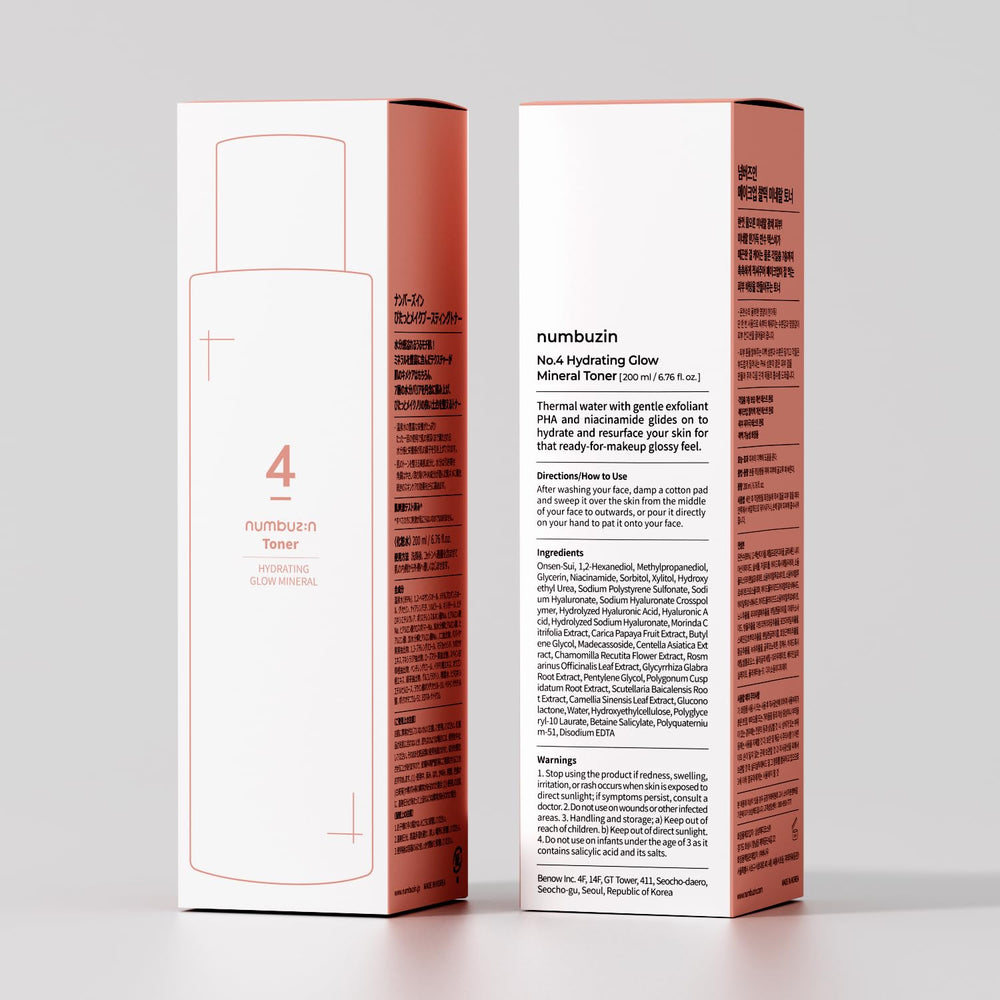 Numbuzin No.4 Toner skin-glow-after-use captures fresh, dewy complexion