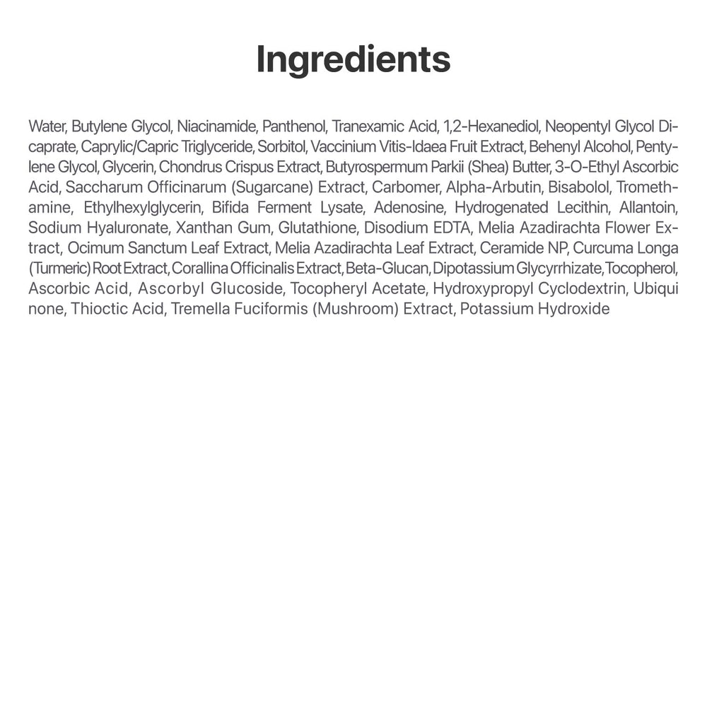 Numbuzin No.5 serum packaging and ingredients label details.