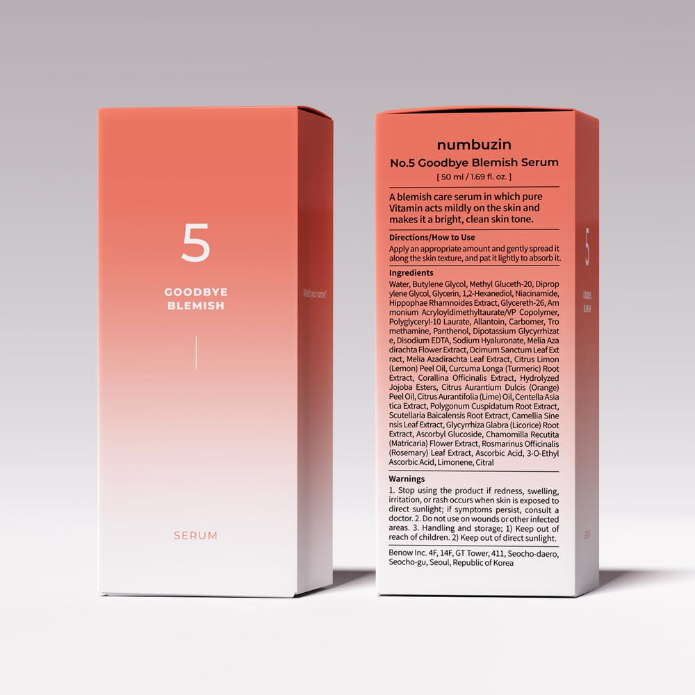 Numbuzin No.5 Serum applied in morning routine for a healthy glow.
