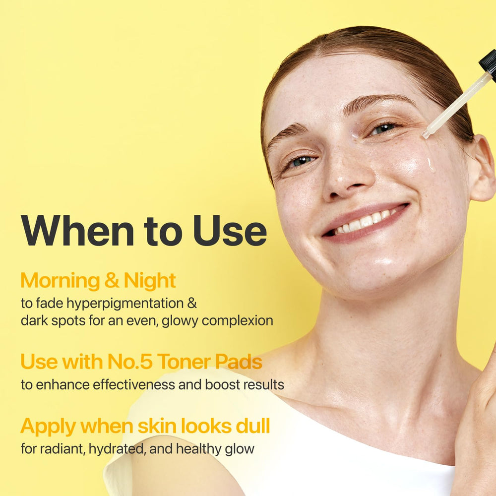 Numbuzin No.5 serum suitable for all skin types in morning and night routines.
