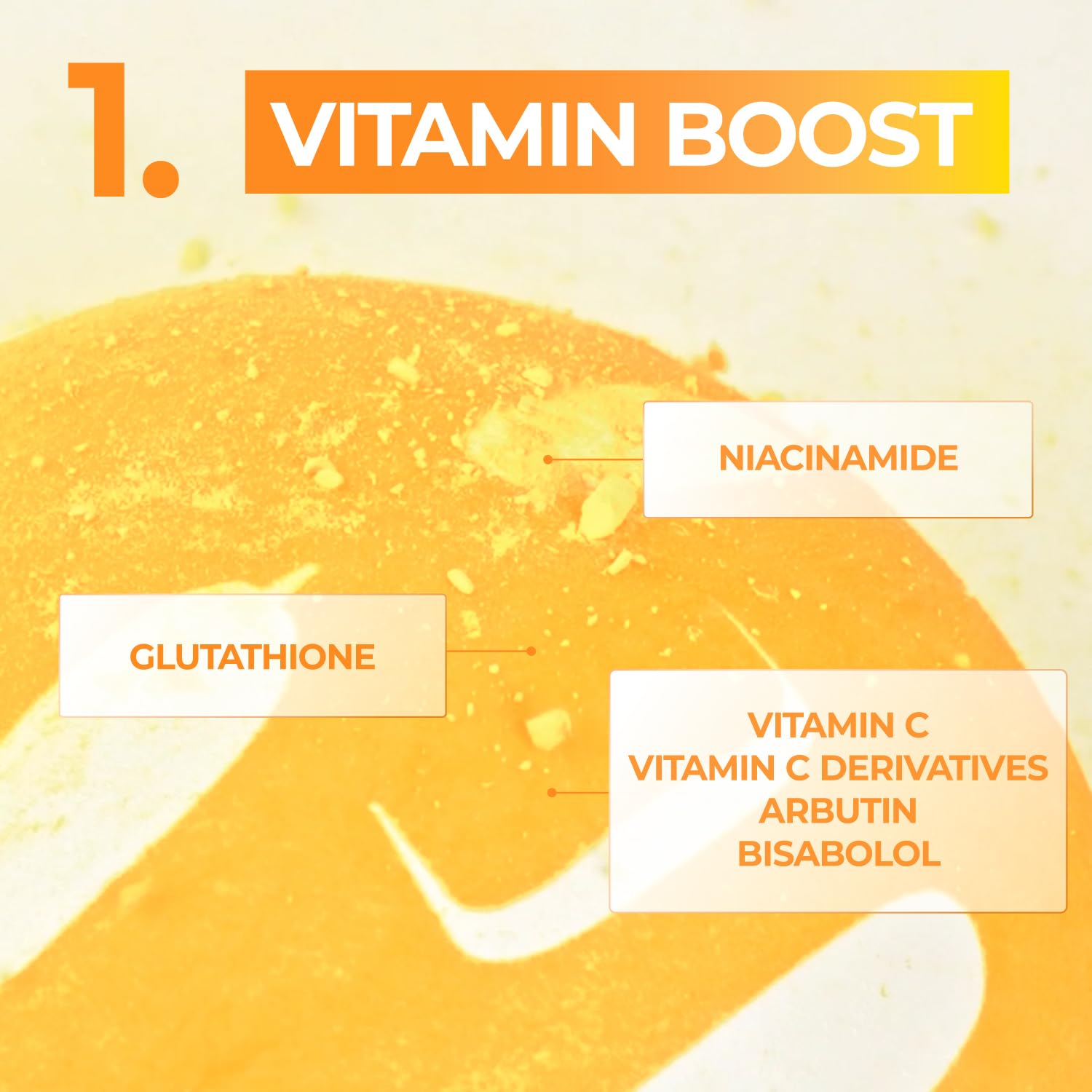 Numbuzin No.5 sheet mask ingredients image displays hyaluronic acid and niacinamide.