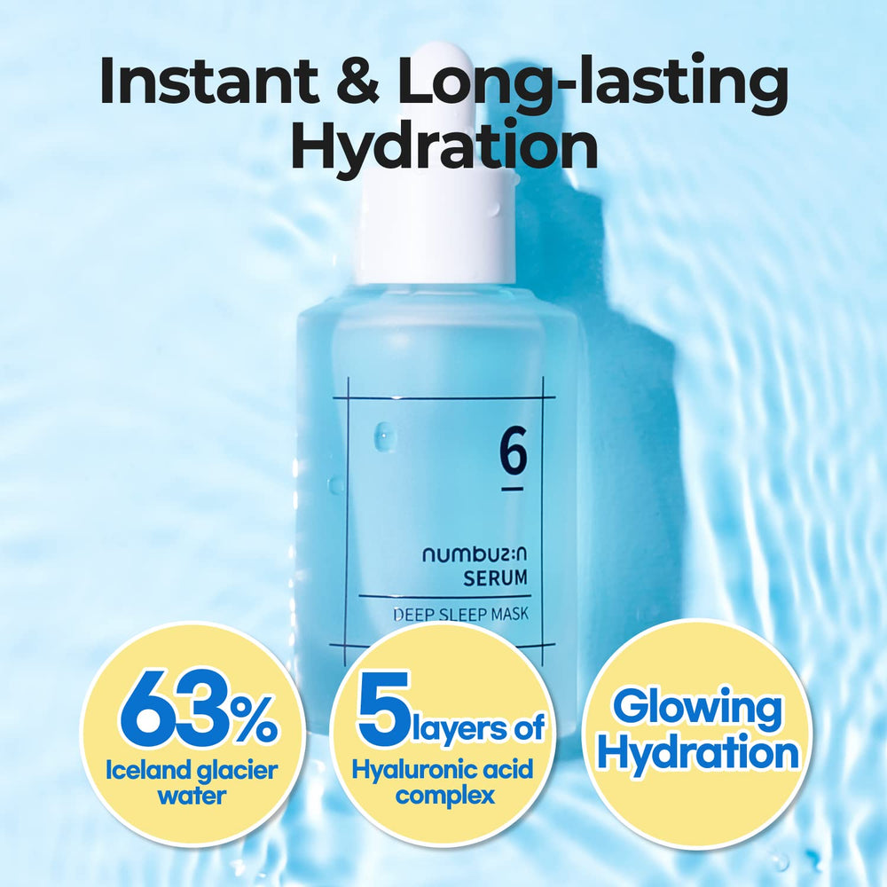 numbuzin No.6 serum Iceland glacier water infusion, refreshes dry skin with lasting moisture